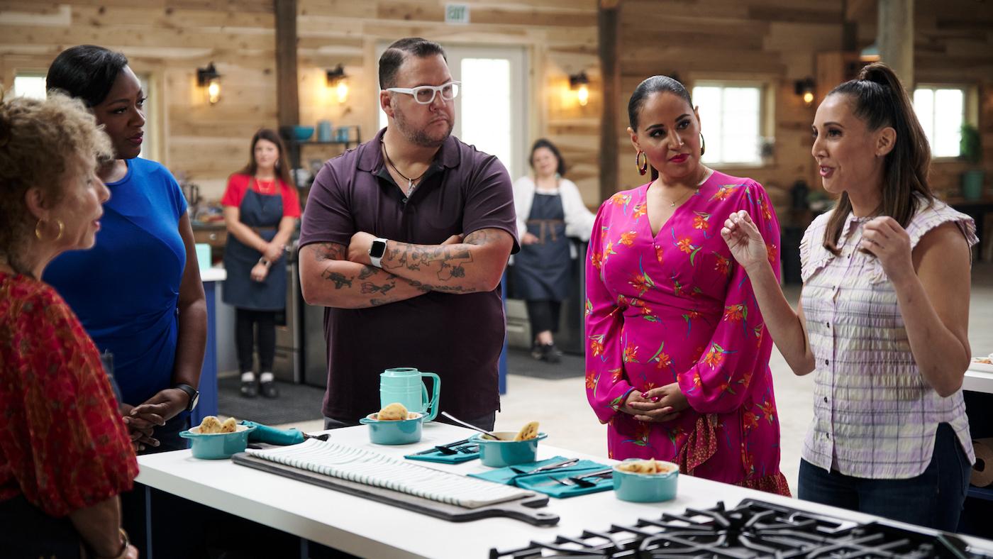 The Great American Recipe judges Tiffany Derry and Graham Elliot, host Alejandra Ramos, and Leah CohenPhoto: PBS/VPM