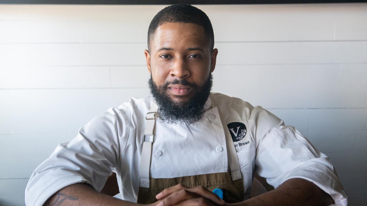 Damarr Brown is the Chef de Cuisine at Virtue in Hyde Park, and he recently competed on Top Chef. Image: Will Blunt
