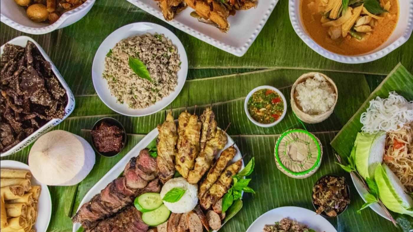 A spread of Laotian food from Laos to Your House