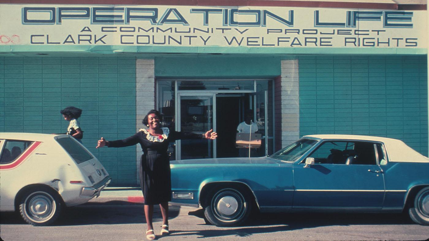 Alversa Beals celebrating the opening of Operation Life’s medical clinic in West Las Vegas in 1972. She's featured in the upcoming Independent Lens story, "Storming Caesars Palace."