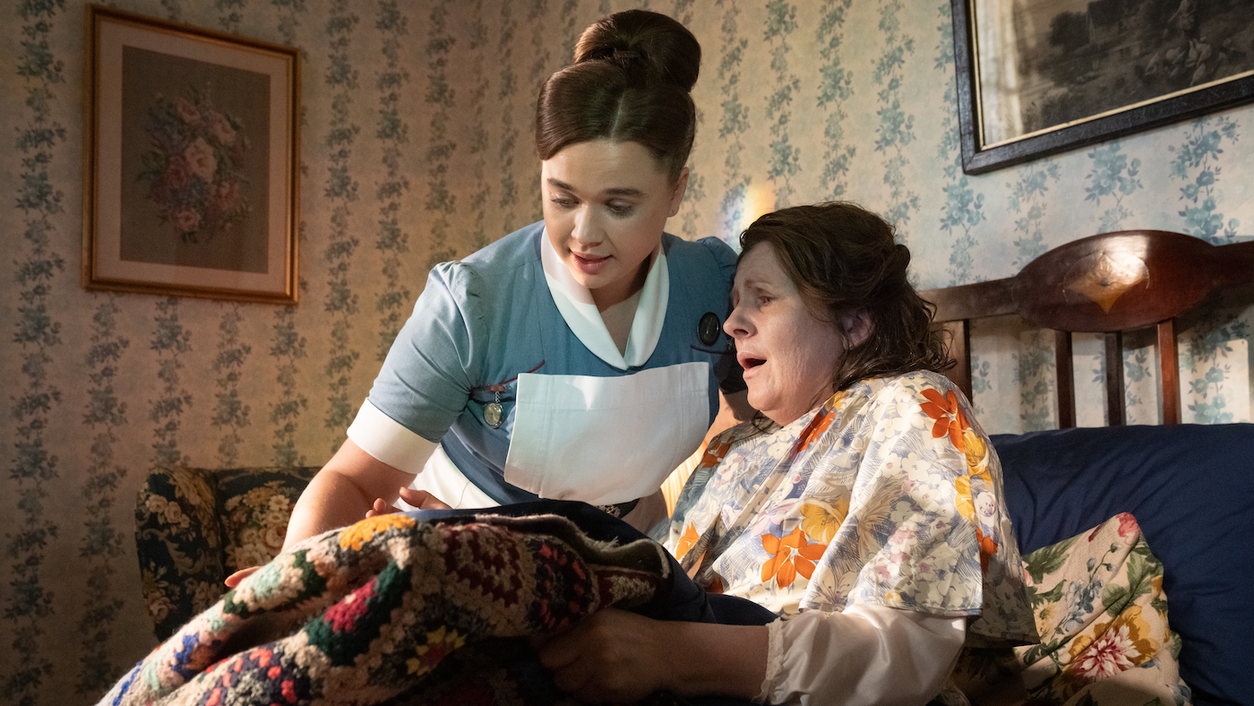 Nurse Nancy Corrigan tends to Olive in Call the Midwife.