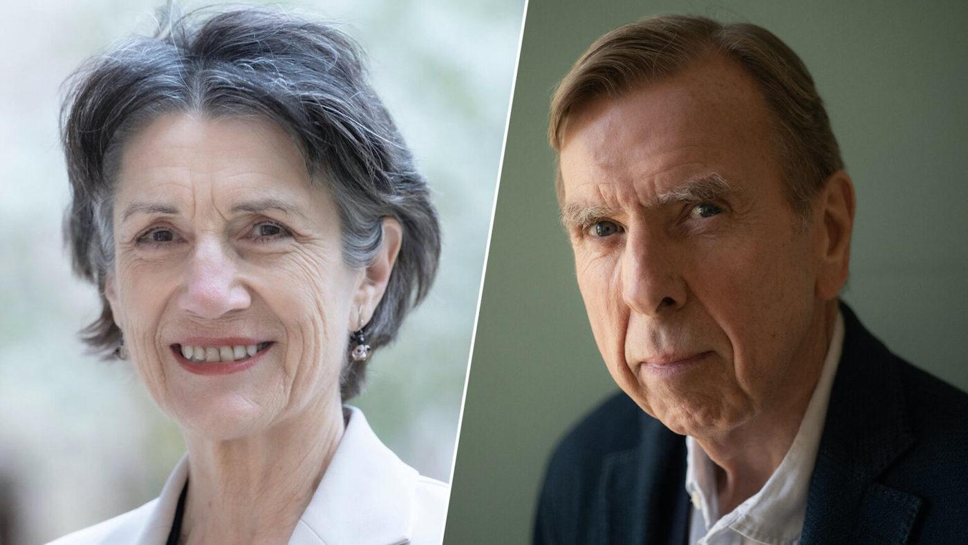 Harriet Walter and Timothy Spall in side-by-side headshots