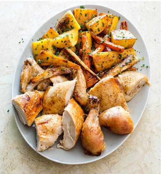 America's Test Kitchen's Best Roast Chicken with Root Vegetables. (Carl Tremblay)