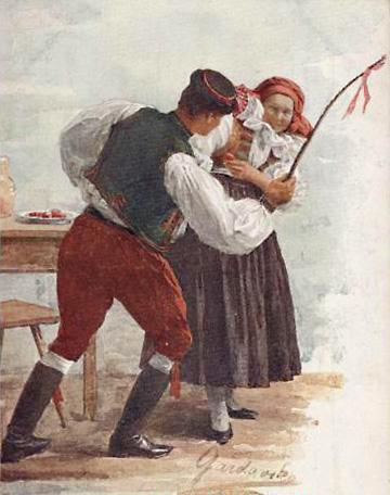 Czech men spank women with a pomlázka, or handmade whip, on Easter Monday.