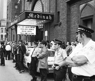 The protest against Anita Bryant in Chicago in 1977. Photo: J. D. Doyle and Queer Music Heritage