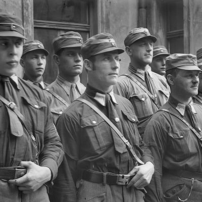 Members of the Sturmabteilung or SA, a Nazi paramilitary organization. Photo: Courtesy National Archives and Records Administration