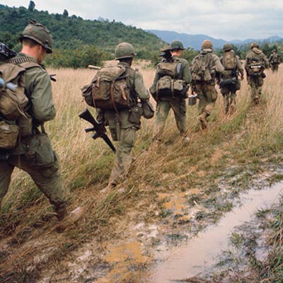 Soldiers on a search and destroy operation near Qui Nhon. January 17, 1967. Photo: Bettmann/Getty Images