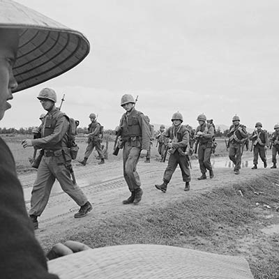 Marines marching in Danang. March 15, 1965. Photo: Associated Press